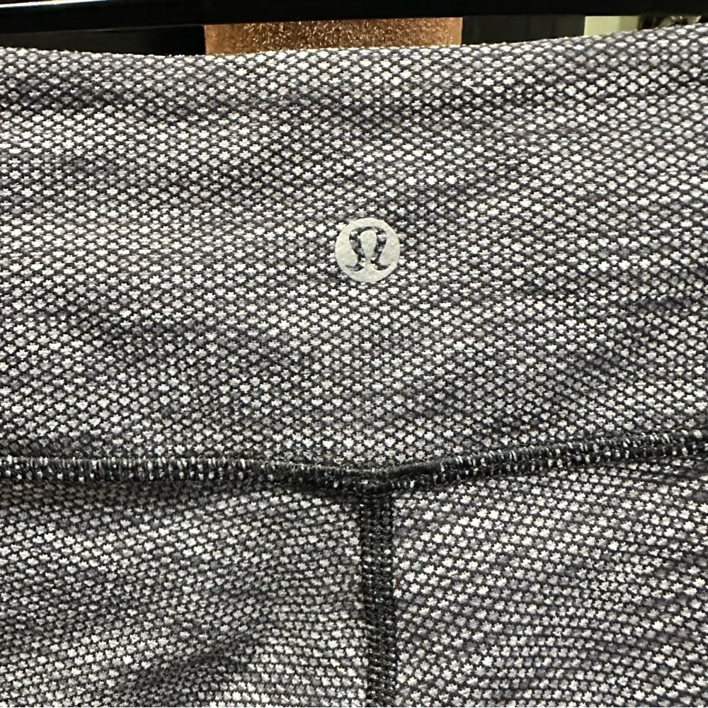 Lululemon Wunder Under High-Rise Leggings – Black & Gray Textured, Size 6